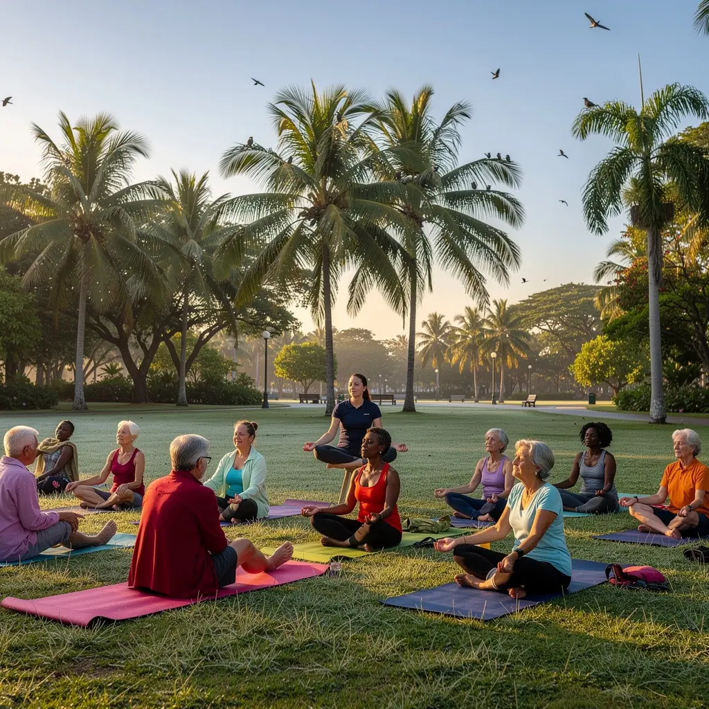 An engaging workshop where elderly individuals learn about digital technology and online safety.