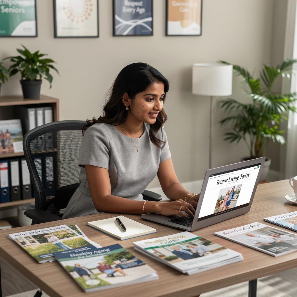 An inviting library space filled with seniors reading and discussing books, promoting lifelong learning and connection.