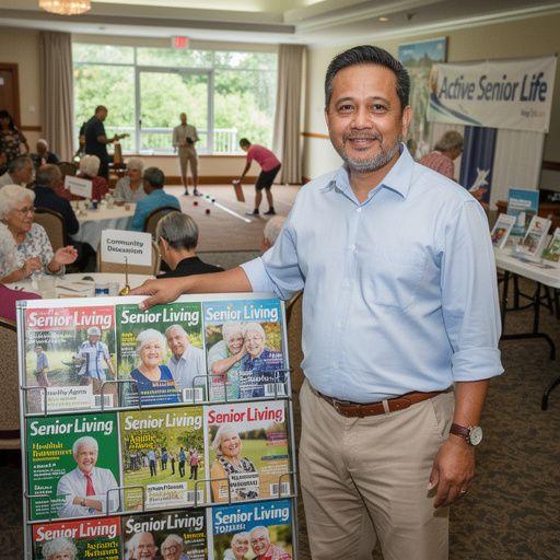 A lively social event where seniors are dancing and enjoying music together in a festive atmosphere.